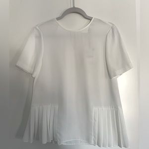 Zara white flowy top with pleated sides. Brand new. Size XS